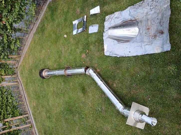 Dubbelwandige pijp voor een pelletkachel., Huis en Inrichting, Kachels, Gebruikt, Houtkachel, Hout, Ophalen of Verzenden