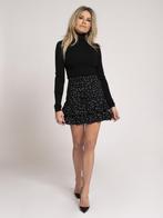 IN NIEUWSTAAT! Nikkie rokje ruches polkadot zwart 32, Verzenden, Zwart, Zo goed als nieuw, Nikkie
