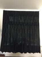 Gordijn zwart (2x),  Franse Lelie patroon, Huis en Inrichting, Stoffering | Gordijnen en Lamellen, Grijs, 200 cm of meer, Motief Franse lelie