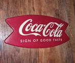Coca Cola Fishtail Reclamebord, Ophalen of Verzenden, Gebruikt, Reclamebord