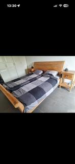 Teakhouten bed met elektrisch lattenbodem, Ophalen, Bruin, Tweepersoons, 180 cm