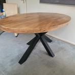 Robuuste Mango Houten Eettafel met Stalen Poten, Ophalen of Verzenden