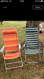 Fijne tuinstoelen 1 oranje en 1 groene standenstoelen, Ophalen, Zo goed als nieuw, Campingstoel