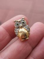 Vintage 1980 verguld 18kt uil pin broche, Verzamelen, Speldjes, Pins en Buttons, Ophalen of Verzenden, Zo goed als nieuw