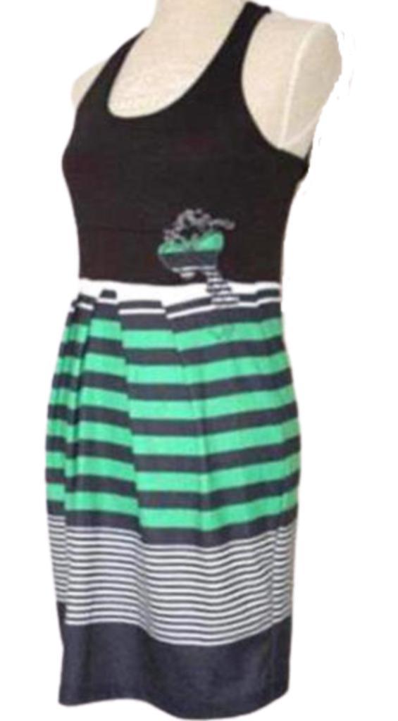 Desigual jurkje, jurk, groen/zwart, Mt. M, Kleding | Dames, Jurken, Zo goed als nieuw, Maat 38/40 (M), Groen, Knielengte, Verzenden