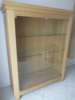 Vitrinekast met strakke kap blank eiken, Huis en Inrichting, Ophalen, 150 tot 200 cm, 25 tot 50 cm, Gebruikt
