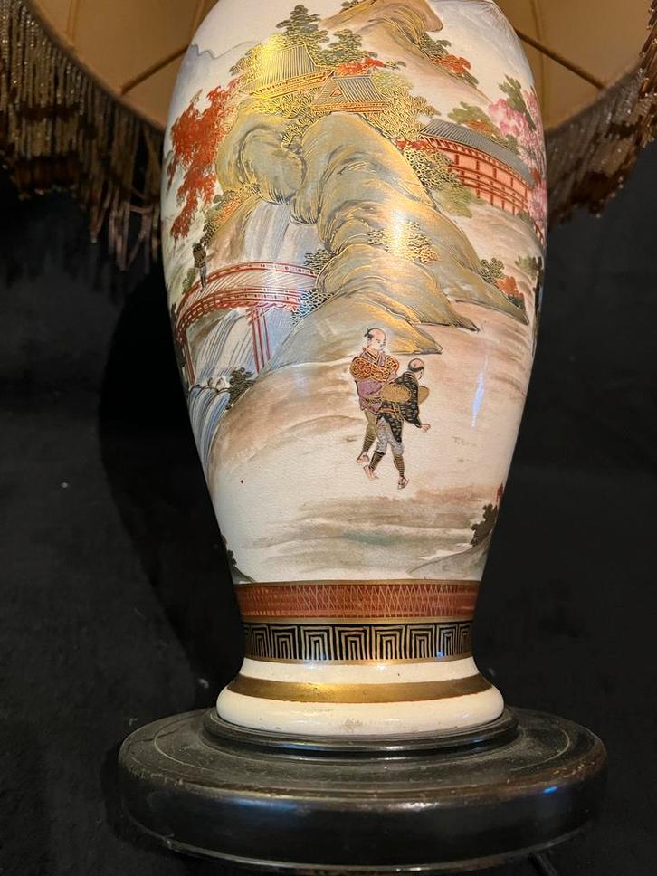 Satsuma :Antieke japanse  Lamp met org. Zijden kralen kap, Antiek en Kunst, Antiek | Lampen, Ophalen