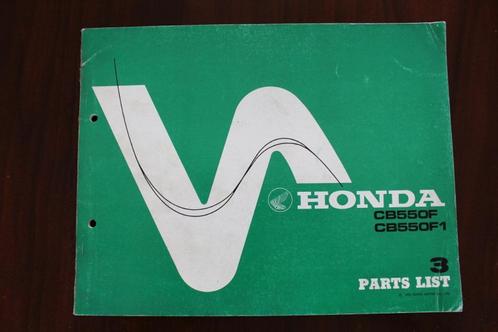 Honda CB550F F1 1976 motorcycle parts list CB 500 F F1, Motoren, Handleidingen en Instructieboekjes, Honda, Ophalen of Verzenden