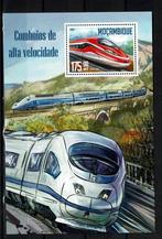 mocambique 2016 pf blok treinen spoorwegen railroad trains 6, Postzegels en Munten, Postzegels | Thematische zegels, Treinen, Ophalen of Verzenden