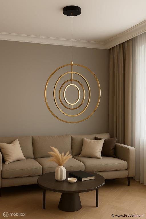 Online Veiling: LED hanglamp – 5831/4 – 45W – Goud – In h..., Huis en Inrichting, Lampen | Hanglampen, Nieuw