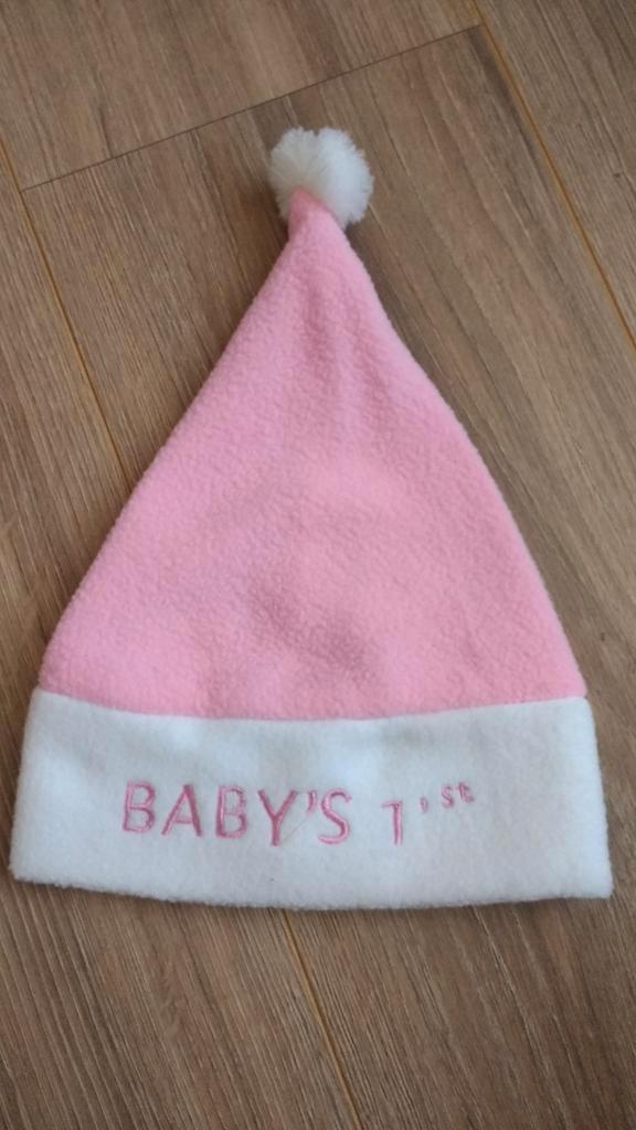 Zgan! Kerstmuts baby's 1st Kerst, Kinderen en Baby's, Babykleding | Mutsen, Sjaals en Wanten, Zo goed als nieuw, Muts, Meisje