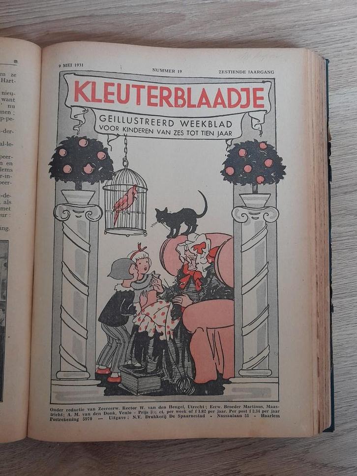 Vintage  Kleuterblaadje Jaargang 1931 ingebonden, Boeken, Kinderboeken | Jeugd | onder 10 jaar, Gelezen, Sprookjes, Ophalen of Verzenden