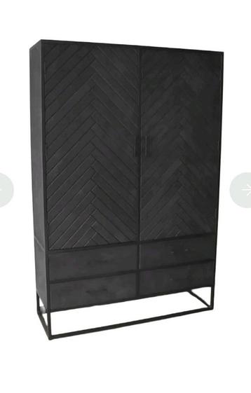 Mangohouten Visgraat kast - Zo Goed Als Nieuw - afbeelding 5