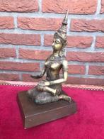 oud bronzen beeld, Thaise tempelmuzikante, Ophalen of Verzenden