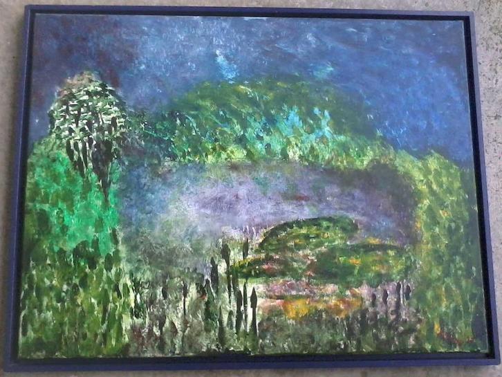 Schilderij 60x80 gesigneerd "Henny '99" express./impress. f8, Antiek en Kunst, Kunst | Schilderijen | Modern, Ophalen of Verzenden