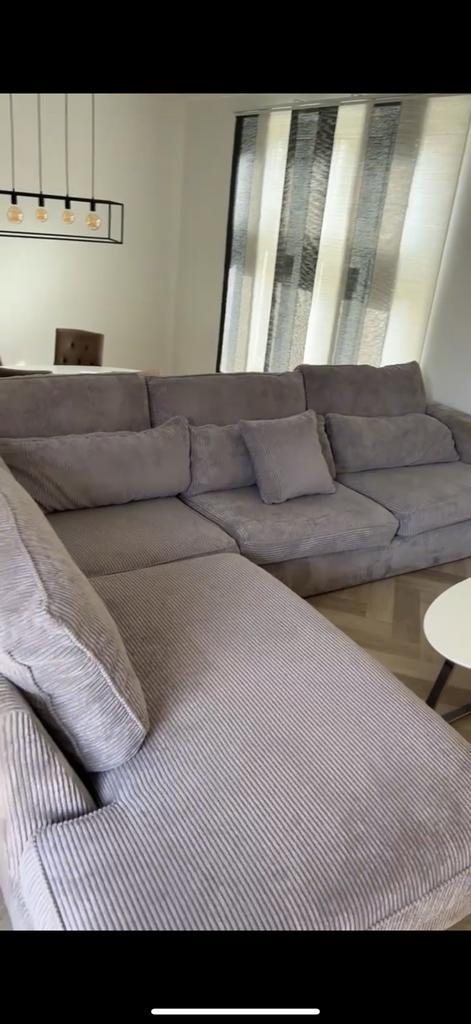 Ribstof bankstel, Huis en Inrichting, Banken | Complete zithoeken, Zo goed als nieuw, Ophalen