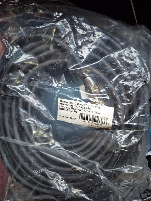 2 xEquip VGA Kabel M -> M 10 + 15Mtr., Computers en Software, Pc- en Netwerkkabels, Nieuw, Ophalen of Verzenden