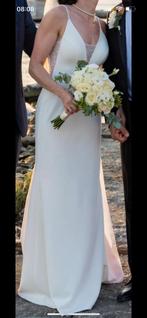 Witte Trouwjurk met Open Rug, Ophalen of Verzenden, Zo goed als nieuw, Wit, Trouwjurk
