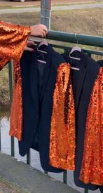 Blazer zwart met oranje mouwen Koningsdag blazer, Kleding | Dames, Jassen | Zomer, Maat 38/40 (M), Merkloos, Ophalen of Verzenden