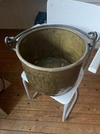 Oude zware geel koperen ton, Antiek en Kunst, Ophalen, Koper