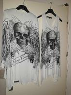 Skull  shirt & vest lang.  2 Delig . Eye Catcher  s/m, Kleding | Dames, Maat 38/40 (M), Ophalen of Verzenden, Lange mouw, Wit