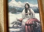 Indiaan Vrouw // 20x15 cm. Reproductie, Antiek en Kunst, Kunst | Schilderijen | Klassiek, Ophalen of Verzenden