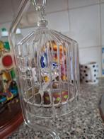 Glas vogel kooitje, Dieren en Toebehoren, Vogels | Hokken en Kooien, Ophalen of Verzenden, Hout, Vogelkooi