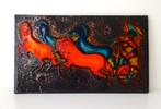 Keramiek wandbord tegel paarden wagenmenner Ruscha 3627-t, Antiek en Kunst, Ophalen of Verzenden
