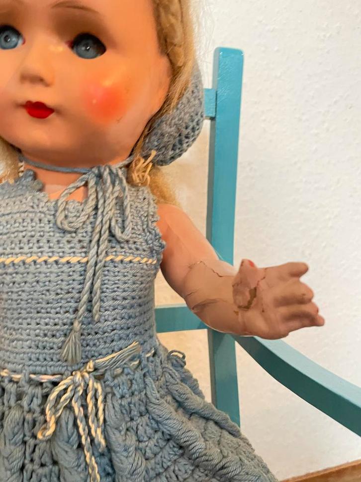 Vintage Meisjespop uit de jaren 50, Antiek en Kunst, Antiek | Speelgoed, Ophalen