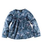H&M donker blauwe blouse bloesje overhemdblouse bloemen 116, Meisje, H&M, Overhemd of Blouse, Nieuw