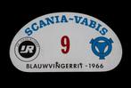 Oud rally bordje Scania Vabis Blauwvingerrit 1966, Verzamelen, Ophalen of Verzenden, Gebruikt, Reclamebord