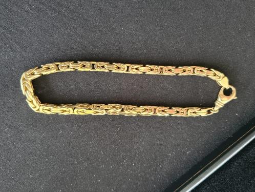 Massief Gouden Koningsarmband, Sieraden, Tassen en Uiterlijk, Armbanden, Zo goed als nieuw, Goud, Goud, Ophalen of Verzenden