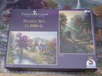 2 puzzels Thomas Kinkade 1000 stukjes, Verzenden, 500 t/m 1500 stukjes, Gebruikt, Legpuzzel