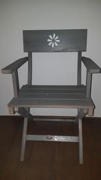 Regisseur stoel grijs, Huis en Inrichting, Stoelen, Ophalen, Gebruikt, Grijs, Eén