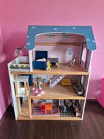 Leuk houten poppenhuis met meubels!, Kinderen en Baby's, Speelgoed | Poppenhuizen, Ophalen, Zo goed als nieuw, Poppenhuis