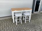 mooie bistro thonet sta tafel eiken met krukken fameg 140x70, Ophalen, Nieuw