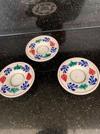 3 boerenbont waxinelichtjes, puntgaaf, Overige typen, Ophalen of Verzenden, Zo goed als nieuw, Aardewerk