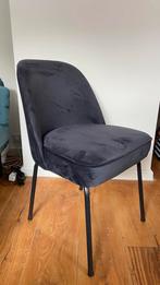 2x fluwelen eetkamerstoelen, Twee, Blauw, Ophalen of Verzenden, Zo goed als nieuw