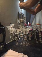 Glazen kroonluchter met kristallen, Huis en Inrichting, Lampen | Kroonluchters, Ophalen, Zo goed als nieuw, Glas, Klassiek