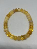 Unieke Antieke Baltische Amber Armband, Sieraden, Tassen en Uiterlijk, Armbanden, Nieuw, 5646JA, Info@zilverenedelstenen.nl, Met edelsteen