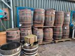 Laatste kuipen wijnvat houten vaten bloembak wijnvaten, Tuin en Terras, Nieuw, Rond, Hout, Ophalen