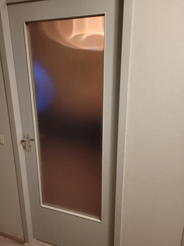 Diverse binnendeuren met glas en loopslot, Doe-het-zelf en Verbouw, Deuren en Horren, Gebruikt, Binnendeur, 200 tot 215 cm, Glas