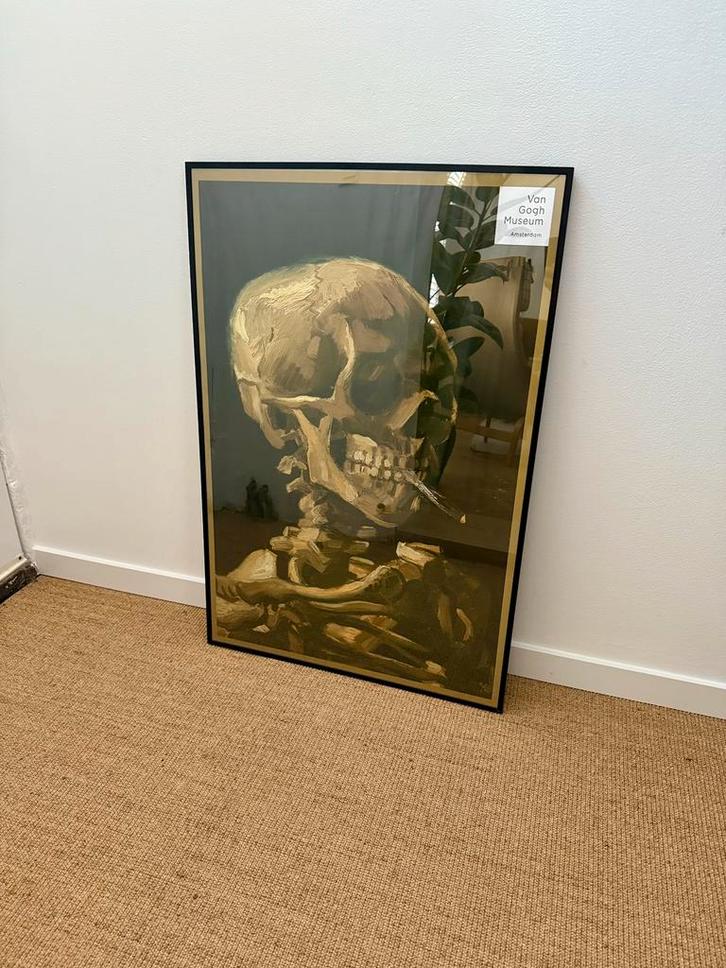 Ingelijste poster: Van Gogh “Kop van een skelet …”, Huis en Inrichting, Woonaccessoires | Schilderijen, Tekeningen en Foto's, Zo goed als nieuw
