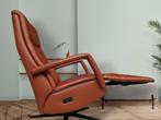 Montel elektrische relaxfauteuil + sta op cognac leer relax, Huis en Inrichting, Fauteuils, Ophalen, Zo goed als nieuw, 50 tot 75 cm