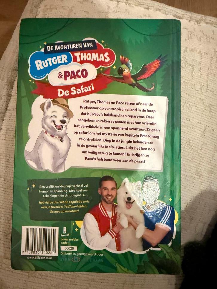 De Avonturen van Rutger, Thomas & Paco: De Safari, Boeken, Kinderboeken | Jeugd | onder 10 jaar, Zo goed als nieuw, Fictie algemeen