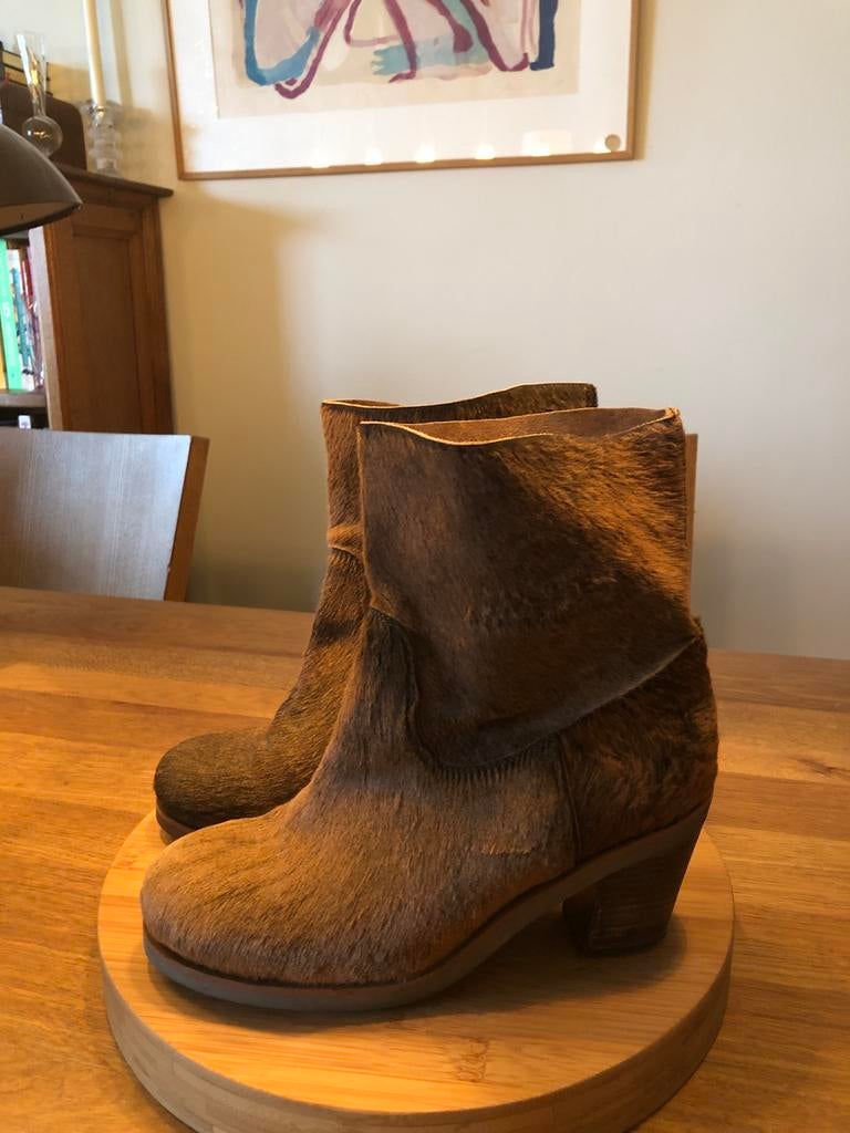 Shabbies Amsterdam enkellaars koeienhuid maat 37, Lage of Enkellaarzen, Ophalen of Verzenden, Zo goed als nieuw, Bruin