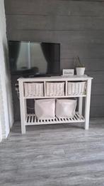 Side table tv meubel kast wit bakken, Ophalen of Verzenden, Zo goed als nieuw, 25 tot 50 cm, Rechthoekig