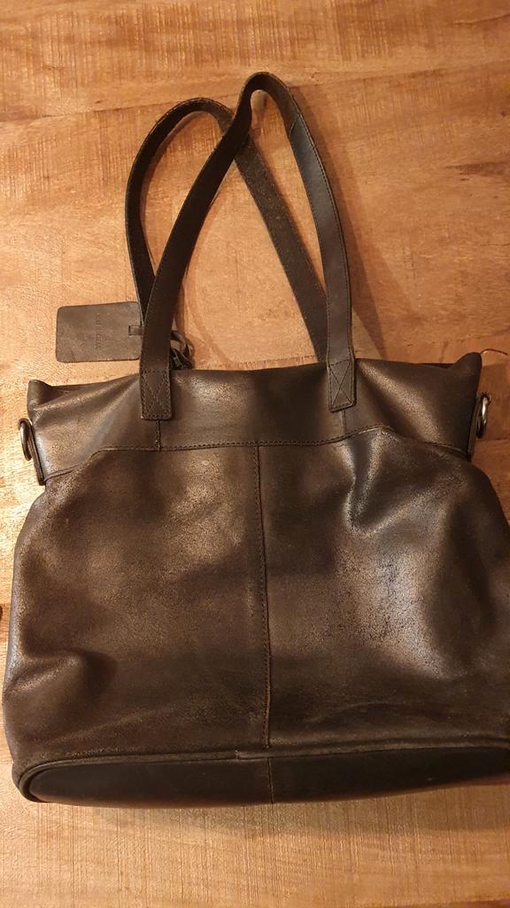 Zwart leren Burkely handtas, Sieraden, Tassen en Uiterlijk, Tassen | Damestassen, Nieuw, Handtas, Zwart, Ophalen of Verzenden