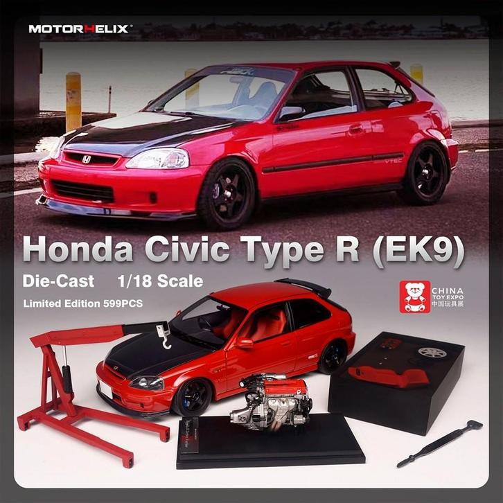 Motorhelix
Honda Civic Type R EK9
+ Motor 1/599 1:18 Nieuw, Hobby en Vrije tijd, Modelauto's | 1:18, Nieuw, Auto, Ophalen of Verzenden