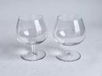 2 gilde kristallen cognacglazen met geslepen steel, Antiek en Kunst, Ophalen of Verzenden